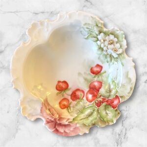 Porcelain Plate with Red and Green Accents